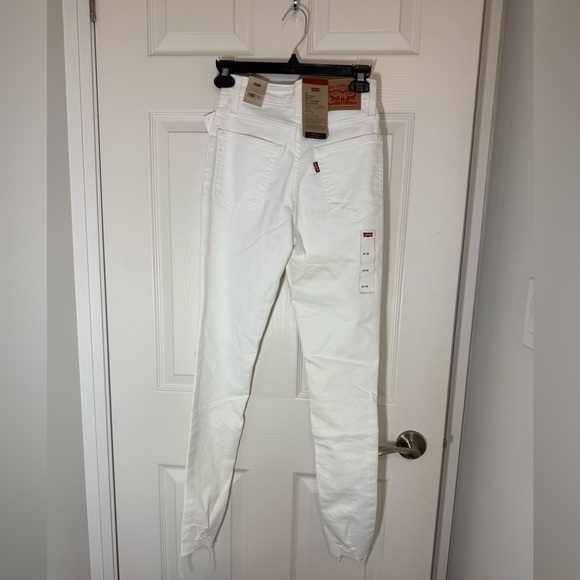 Levi's 721 High Rise Skinny White Raw Edge Jeans- size 24 - Picture 9 of 13